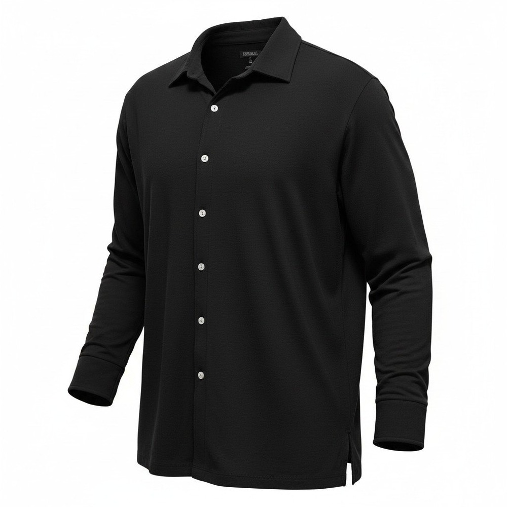Icebreaker Long Sleeve Shirt Mens Large Black Merino Wool Button Up Hiking